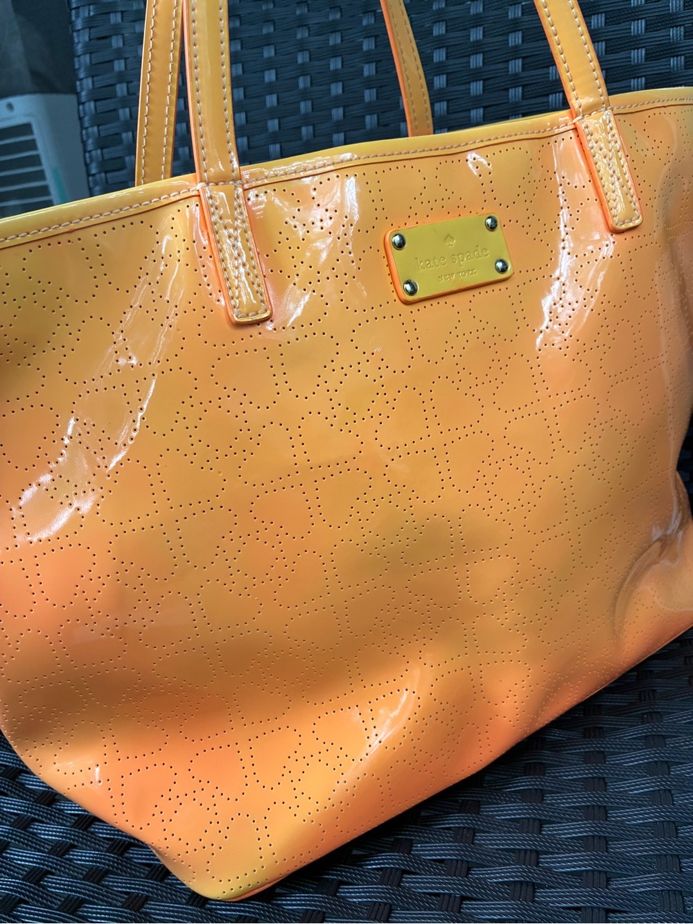 kate spade Orange Patent Tote Bag